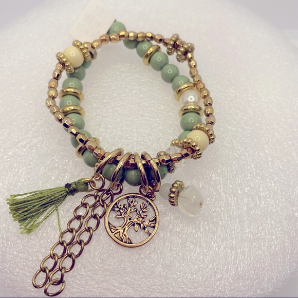 Bracelet tassel and eternity tree of life Sage - Picture 3 of 7